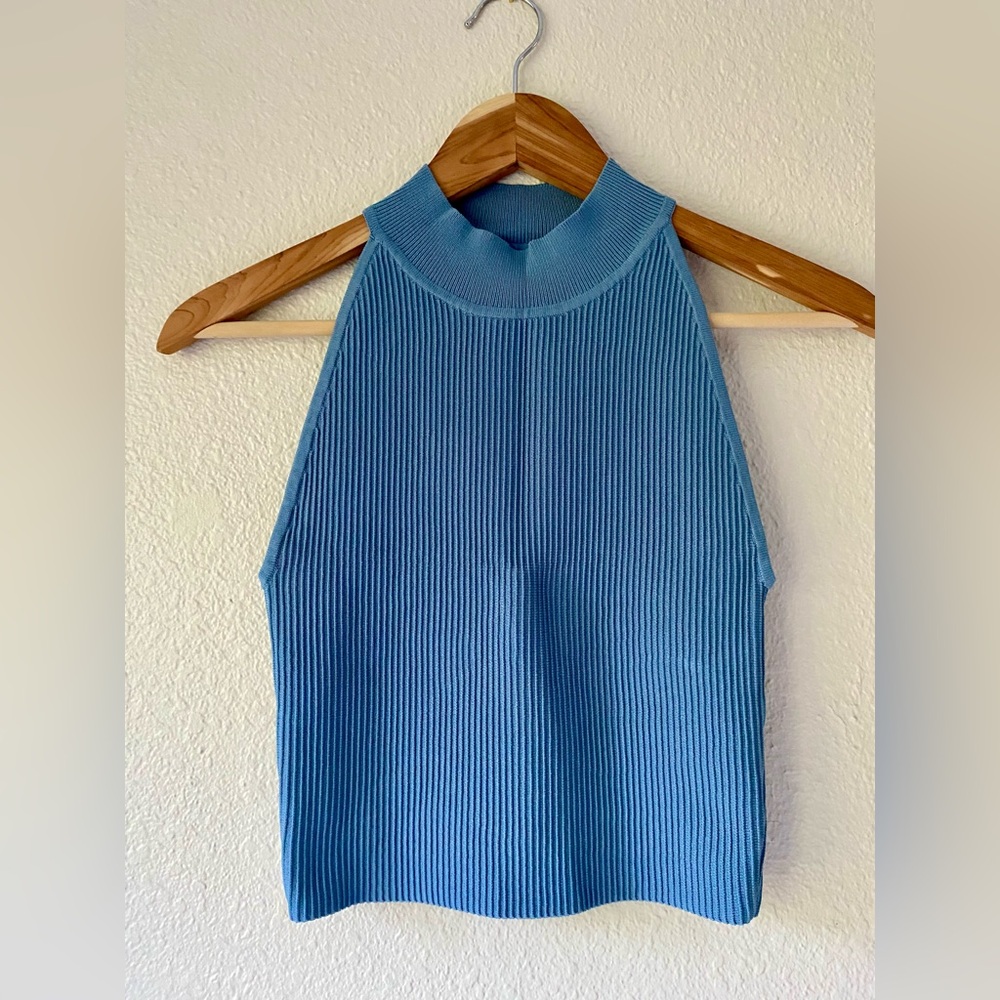 Aritzia Babaton Sculpt Knit Mockneck Halter Top